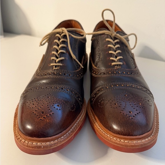 Allen Edmonds Brown Leather Wingtip Brogues with Tan Soles main image 12